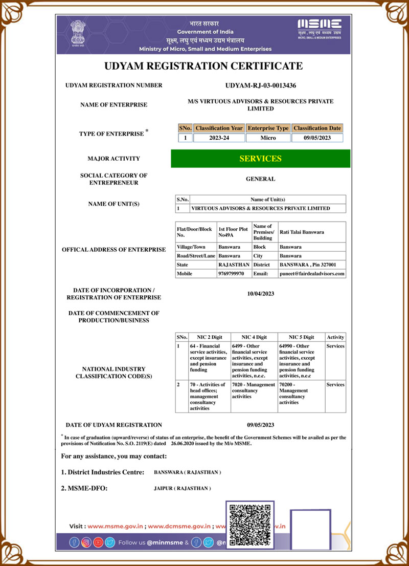 Certificate of Udyam Registration 